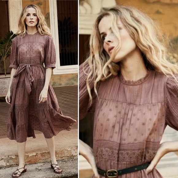 Doen Dresses & Skirts - NEW Doen Minetta Midi Dress in Canyon Red/Pink, Embroidered, Size Medium NWT